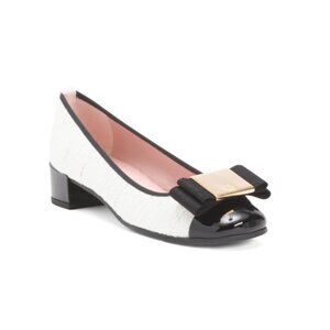 PRETTY BALLERINAS White Made In Spain Leather Odette Heeled Pumps